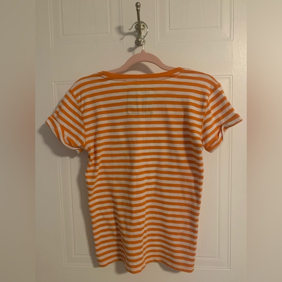 Abercrombie and Fitch orange striped t-shirt - Picture 2 of 4